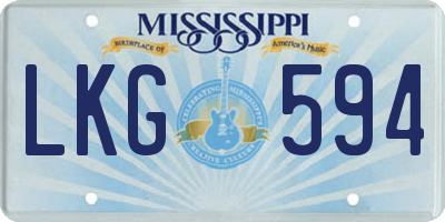 MS license plate LKG594