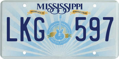 MS license plate LKG597