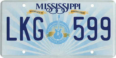 MS license plate LKG599