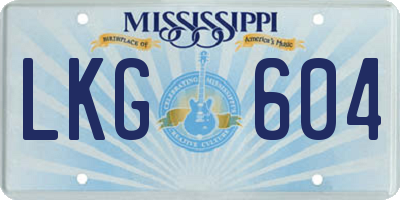 MS license plate LKG604