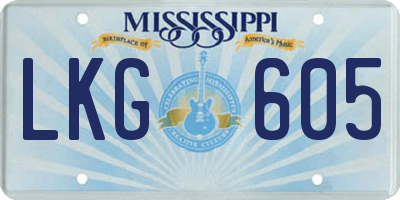 MS license plate LKG605