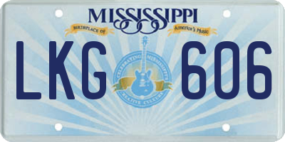 MS license plate LKG606