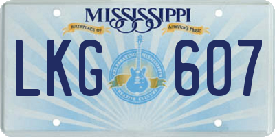 MS license plate LKG607