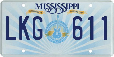 MS license plate LKG611