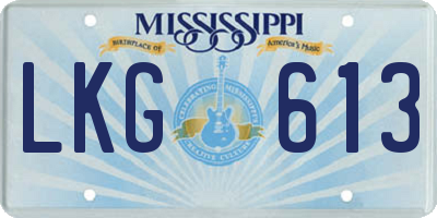 MS license plate LKG613