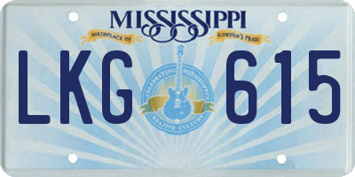 MS license plate LKG615