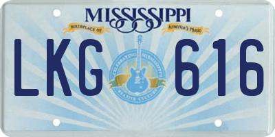 MS license plate LKG616
