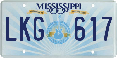 MS license plate LKG617