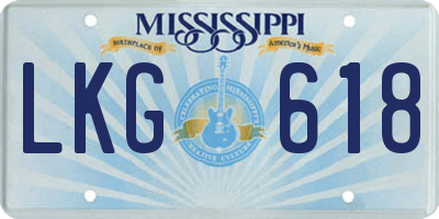 MS license plate LKG618