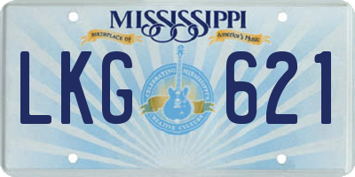 MS license plate LKG621