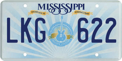 MS license plate LKG622
