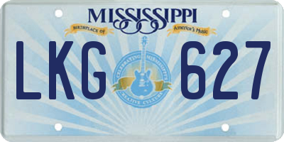 MS license plate LKG627