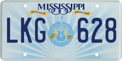 MS license plate LKG628
