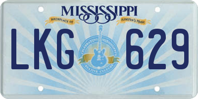 MS license plate LKG629