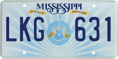 MS license plate LKG631