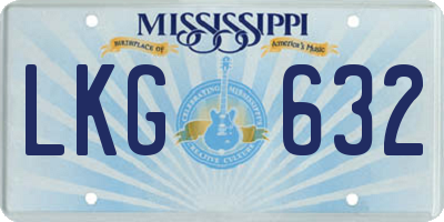 MS license plate LKG632