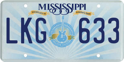 MS license plate LKG633