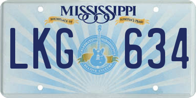 MS license plate LKG634