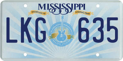 MS license plate LKG635