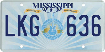MS license plate LKG636