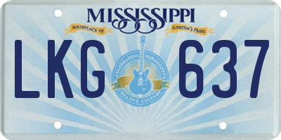 MS license plate LKG637