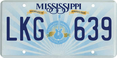 MS license plate LKG639