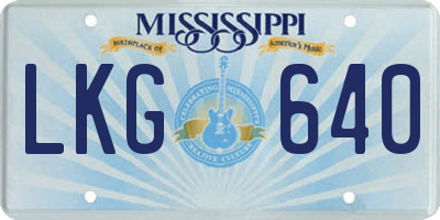 MS license plate LKG640