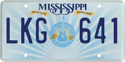 MS license plate LKG641