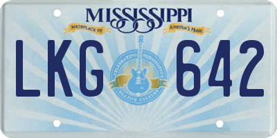 MS license plate LKG642