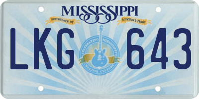 MS license plate LKG643