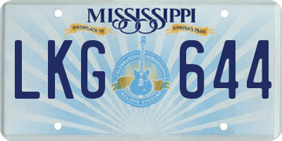 MS license plate LKG644