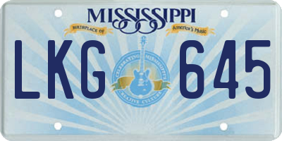 MS license plate LKG645