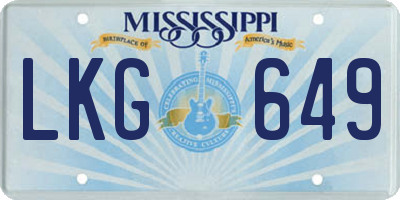MS license plate LKG649