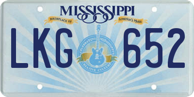 MS license plate LKG652