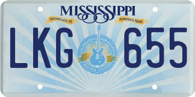 MS license plate LKG655