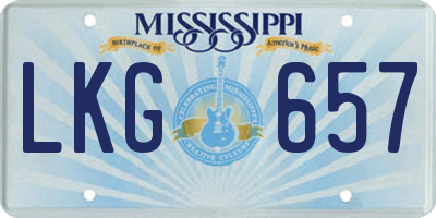 MS license plate LKG657