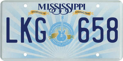 MS license plate LKG658