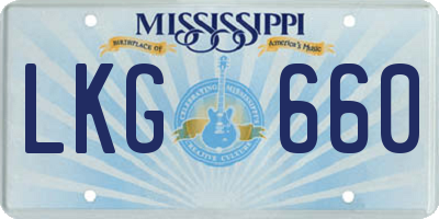 MS license plate LKG660