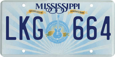 MS license plate LKG664