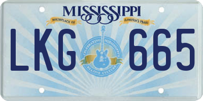 MS license plate LKG665