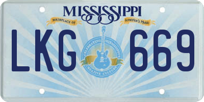 MS license plate LKG669