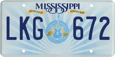 MS license plate LKG672