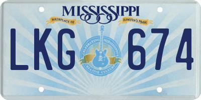 MS license plate LKG674