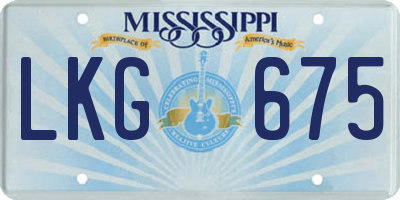 MS license plate LKG675