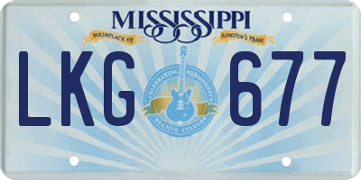 MS license plate LKG677