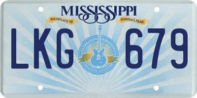 MS license plate LKG679