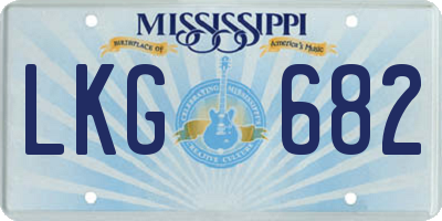 MS license plate LKG682