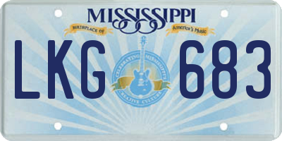 MS license plate LKG683