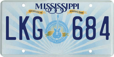 MS license plate LKG684
