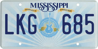 MS license plate LKG685